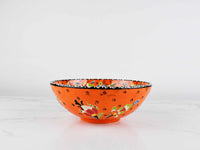 20 cm Turkish Bowl Flower Orange Ceramic Sydney Grand Bazaar 