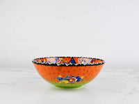 20 cm Turkish Bowl Flower Orange Light Green Ceramic Sydney Grand Bazaar 