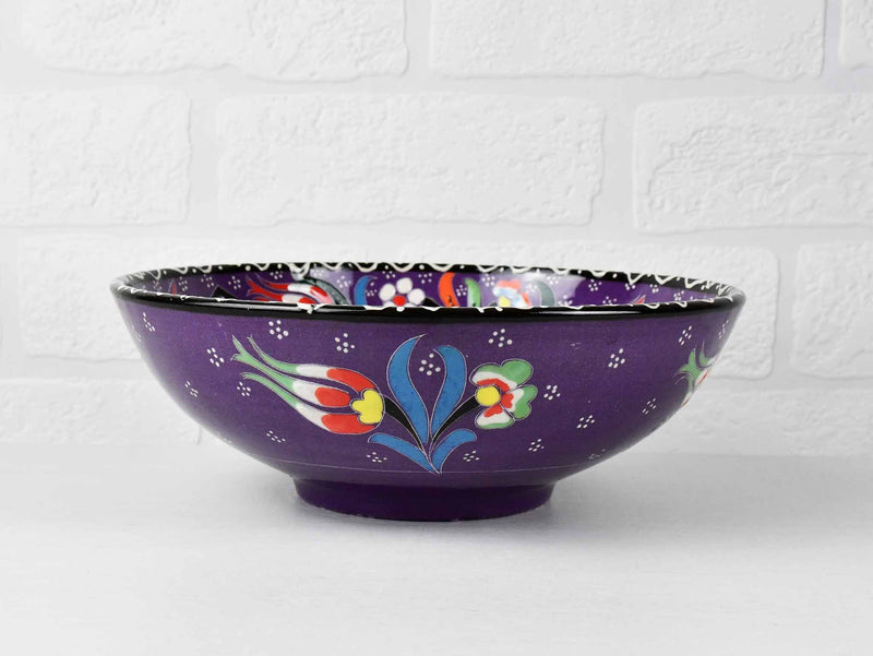 20 cm Turkish Bowl Flower Purple Ceramic Sydney Grand Bazaar 