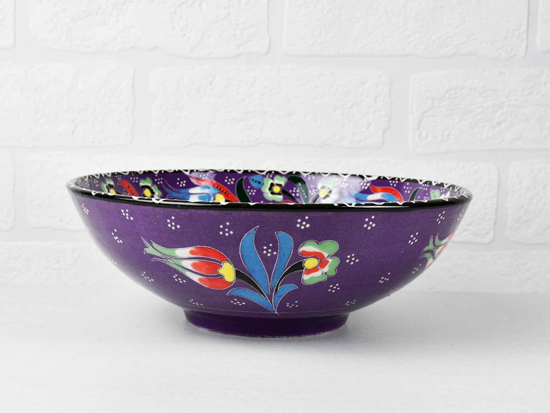 20 cm Turkish Bowl Flower Purple Ceramic Sydney Grand Bazaar 