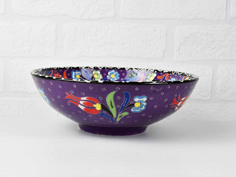 20 cm Turkish Bowl Flower Purple Ceramic Sydney Grand Bazaar 