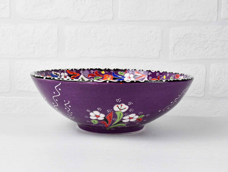 20 cm Turkish Bowl Flower Purple Ceramic Sydney Grand Bazaar 