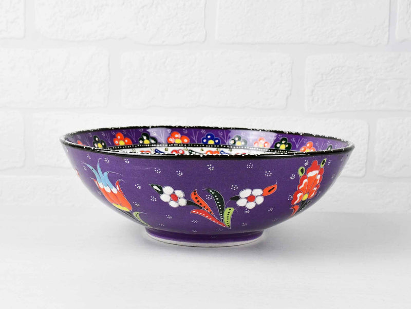 20 cm Turkish Bowl Flower Purple Ceramic Sydney Grand Bazaar 