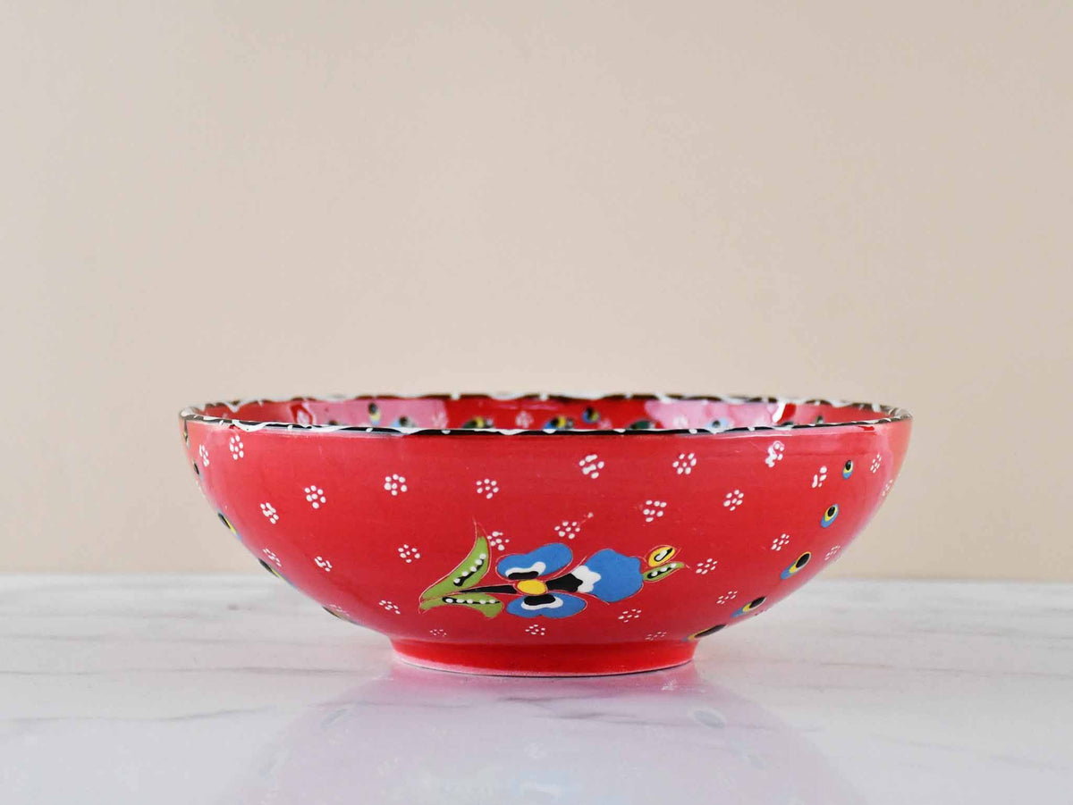 20 cm Turkish Bowl Flower Red Ceramic Sydney Grand Bazaar 