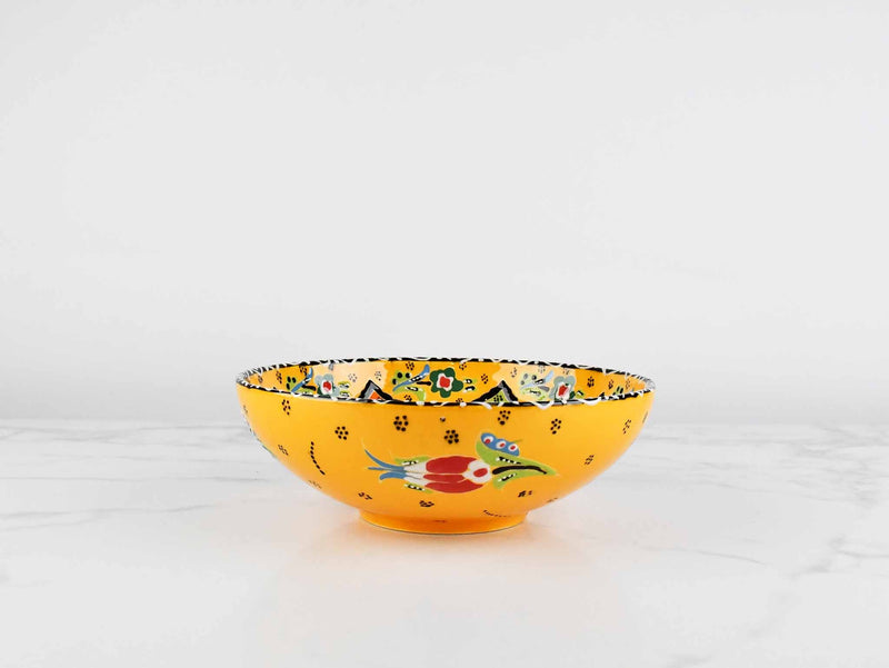 20 cm Turkish Bowl Flower Yellow Ceramic Sydney Grand Bazaar 