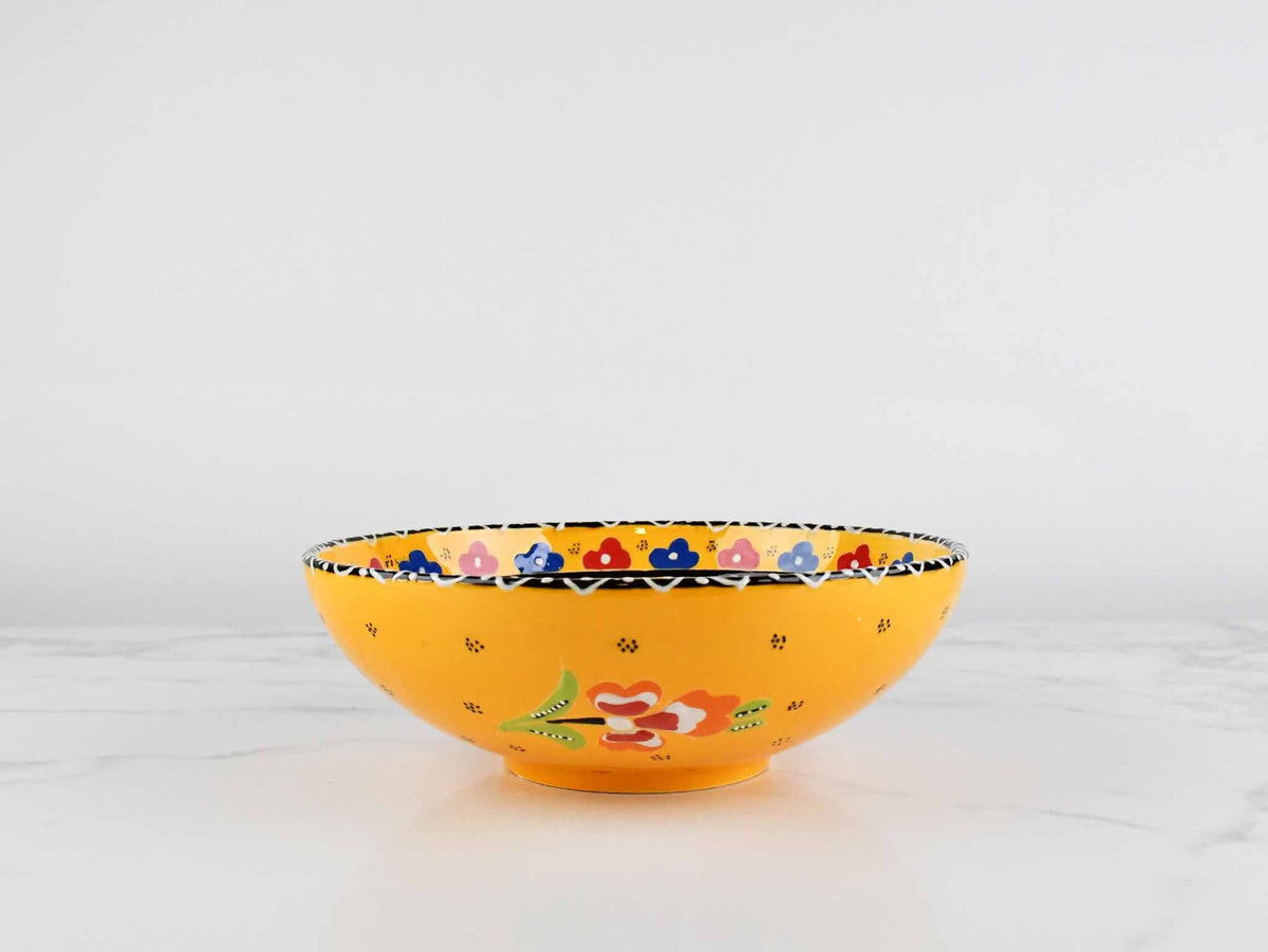 20 cm Turkish Bowl Flower Yellow Ceramic Sydney Grand Bazaar 