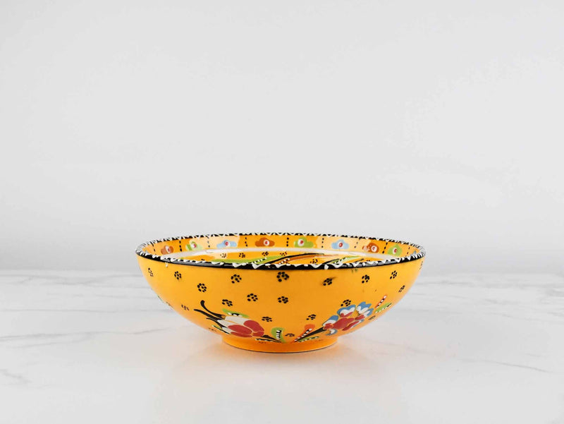 20 cm Turkish Bowl Flower Yellow Ceramic Sydney Grand Bazaar 
