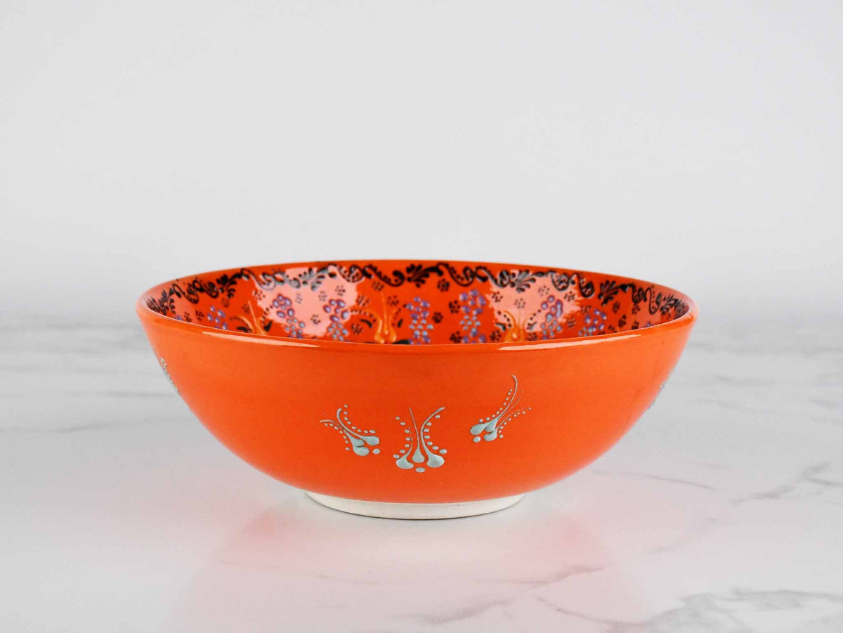 20 cm Turkish Bowls Dantel Orange Ceramic Sydney Grand Bazaar 