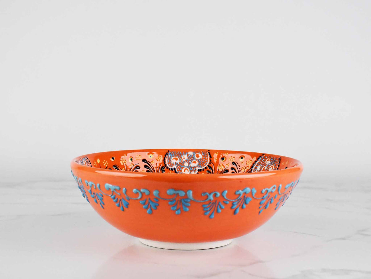 20 cm Turkish Bowls Dantel Orange Ceramic Sydney Grand Bazaar 