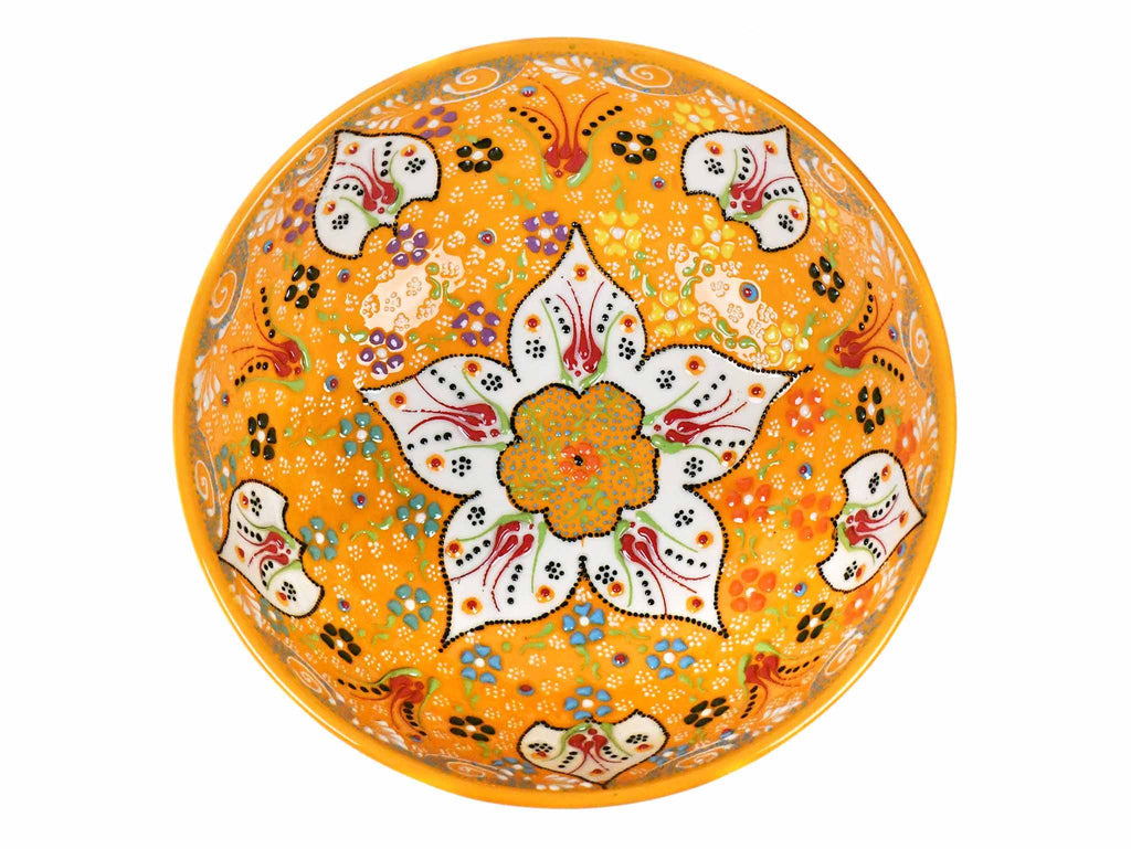 20 cm Turkish Bowls Dantel Yellow Ceramic Sydney Grand Bazaar 1 