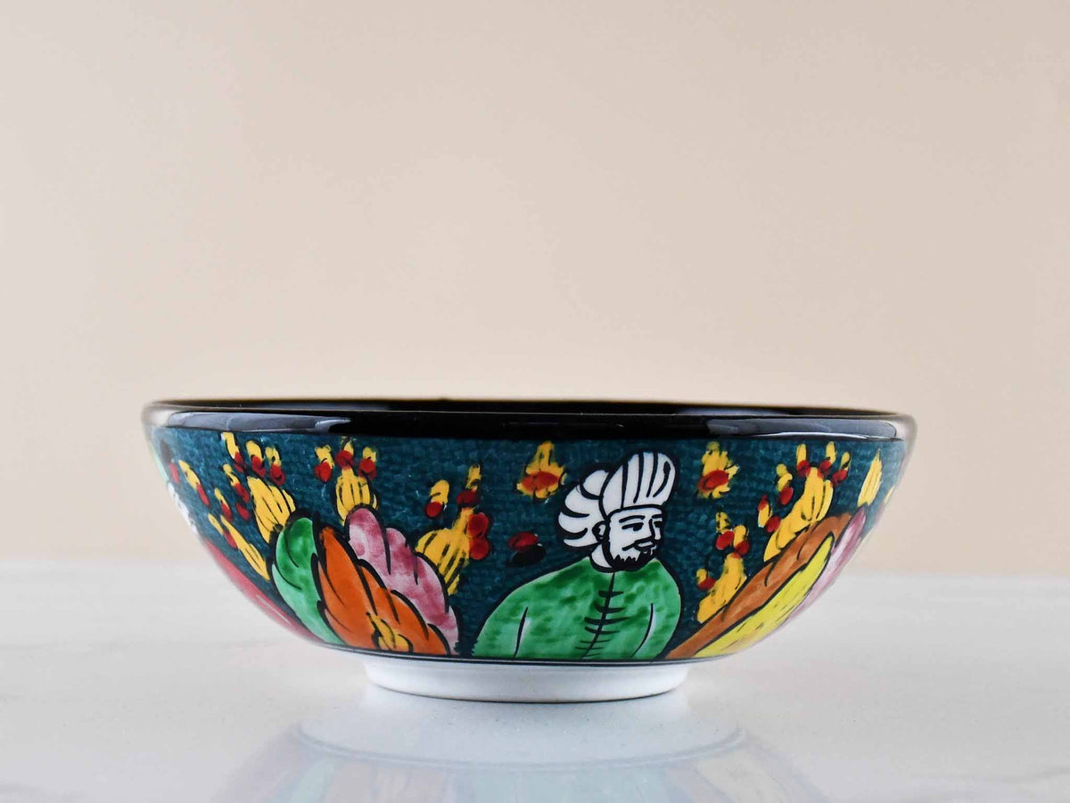 20 cm Turkish Bowls Ottoman Miniature Dark Green Design 1 Ceramic Sydney Grand Bazaar 