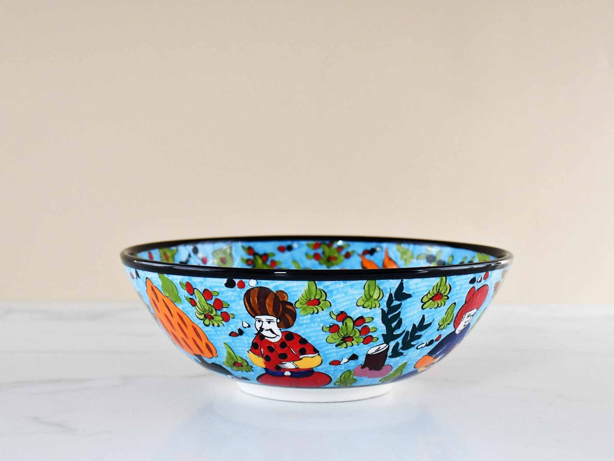 20 cm Turkish Bowls Ottoman Miniature Light Blue Design 1 Ceramic Sydney Grand Bazaar 