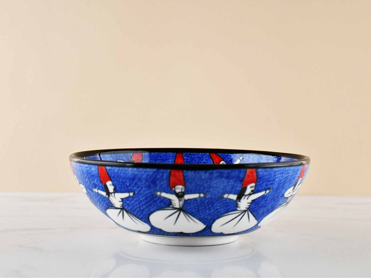 20 cm Turkish Bowls Whirling Dervish Blue Ceramic Sydney Grand Bazaar 