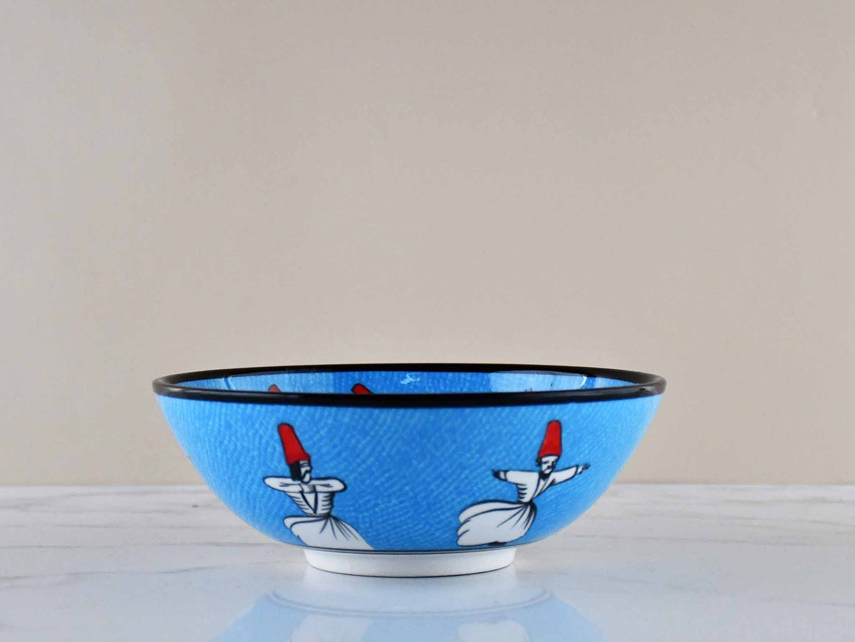 20 cm Turkish Bowls Whirling Dervish Turquoise Ceramic Sydney Grand Bazaar 