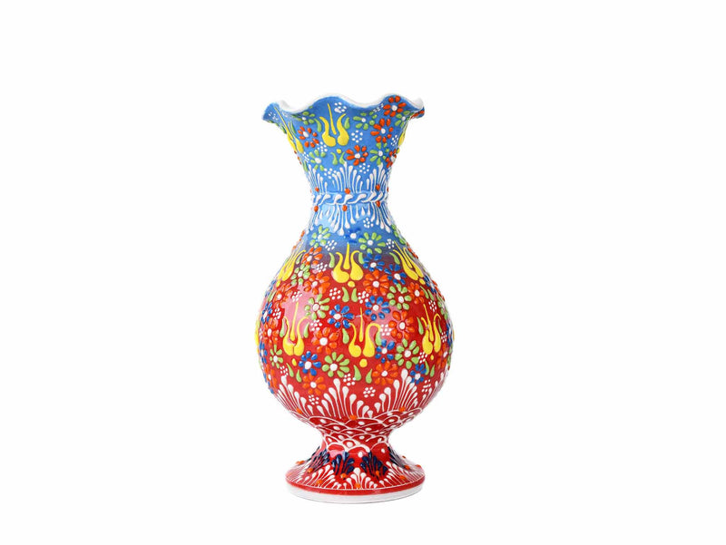 20 cm Turkish Ceramic Vase Dantel Light Blue Red Ceramic Sydney Grand Bazaar 