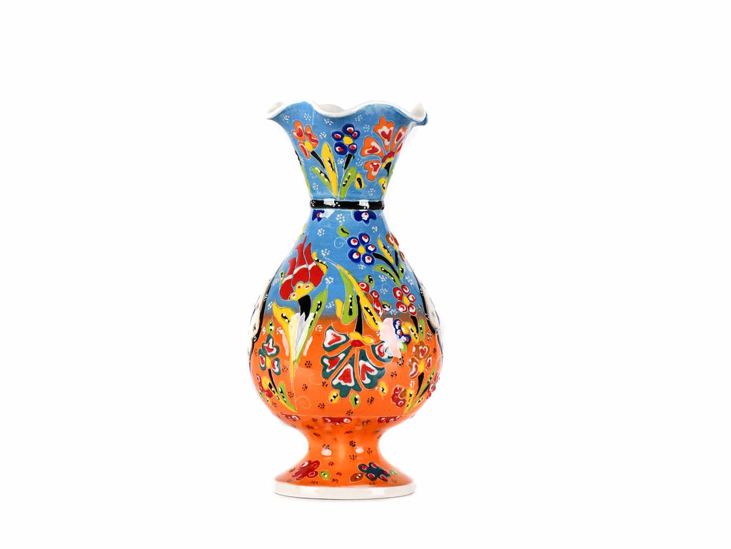 20 cm Turkish Ceramic Vase Flower Blue Orange Ceramic Sydney Grand Bazaar 