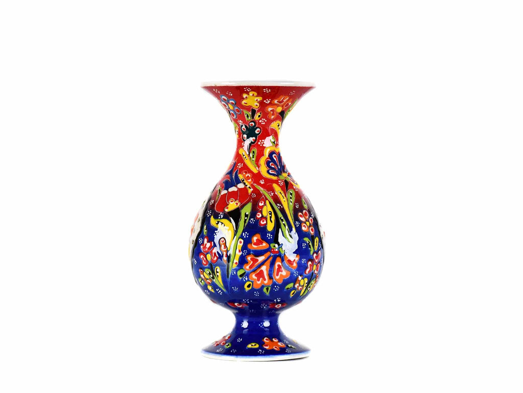 20 cm Turkish Ceramic Vase Flower Red Blue Design 2 Ceramic Sydney Grand Bazaar 