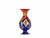 20 cm Turkish Ceramic Vase Flower Red Blue Design 2 Ceramic Sydney Grand Bazaar 