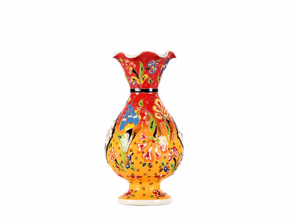 20 cm Turkish Ceramic Vase Flower Red Yellow Ceramic Sydney Grand Bazaar 