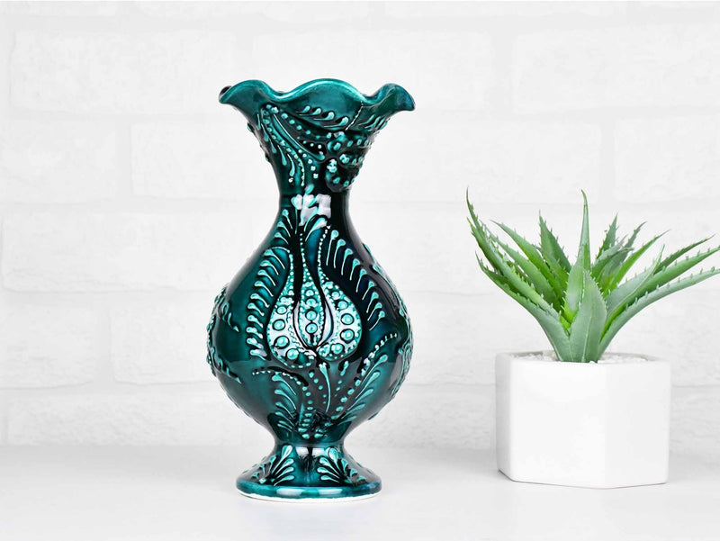 20 cm Turkish Ceramic Vase Turquoise Green Ceramic Sydney Grand Bazaar 