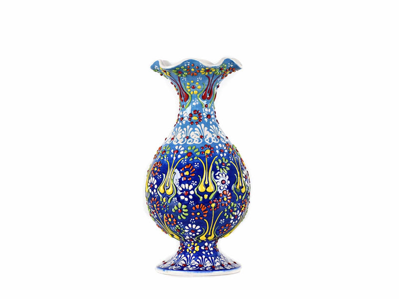 20 cm Turkish Vase Dantel Blue Ceramic Sydney Grand Bazaar 