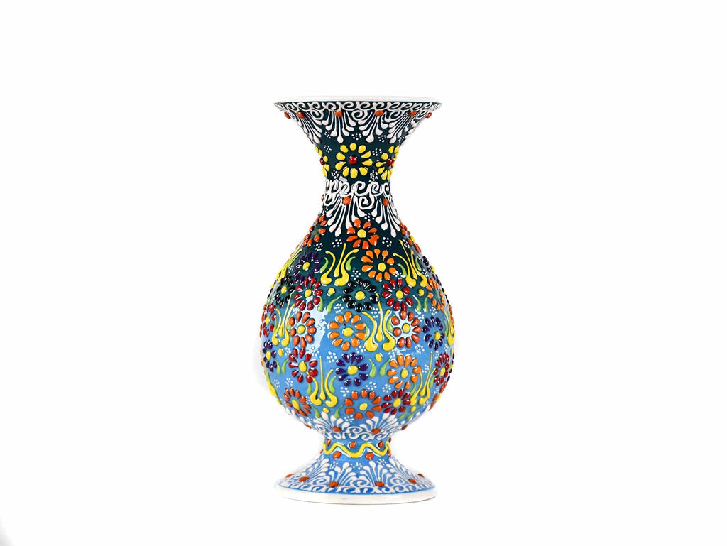 20 cm Turkish Vase Dantel Green Light Blue Ceramic Sydney Grand Bazaar 