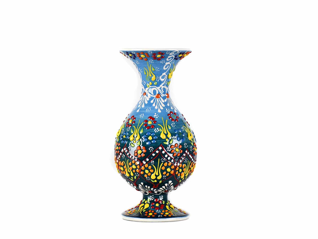 20 cm Turkish Vase Dantel Light Blue Green Ceramic Sydney Grand Bazaar 