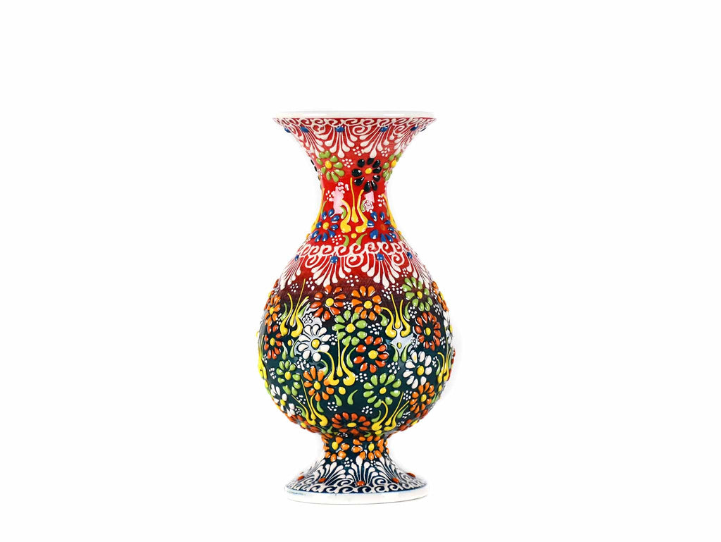 20 cm Turkish Vase Dantel Red Green Ceramic Sydney Grand Bazaar 