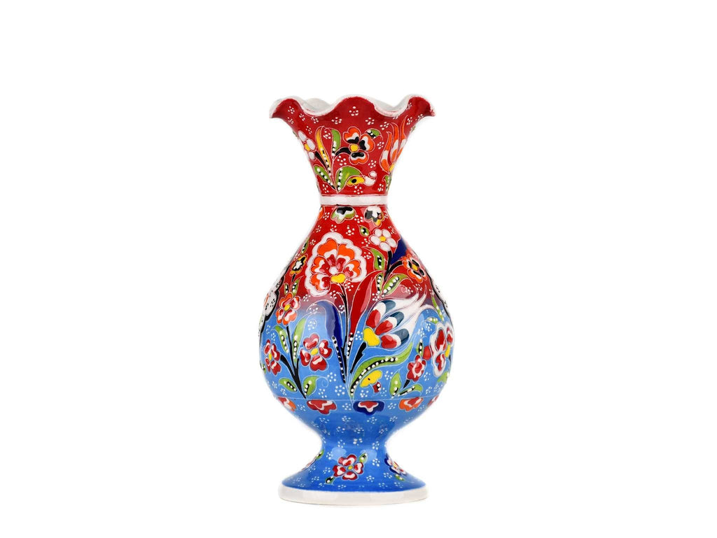 20 cm Turkish Vase Flower Red Light Blue 2 Ceramic Sydney Grand Bazaar 
