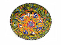 turkish ceramic bowl 20cm flower light green