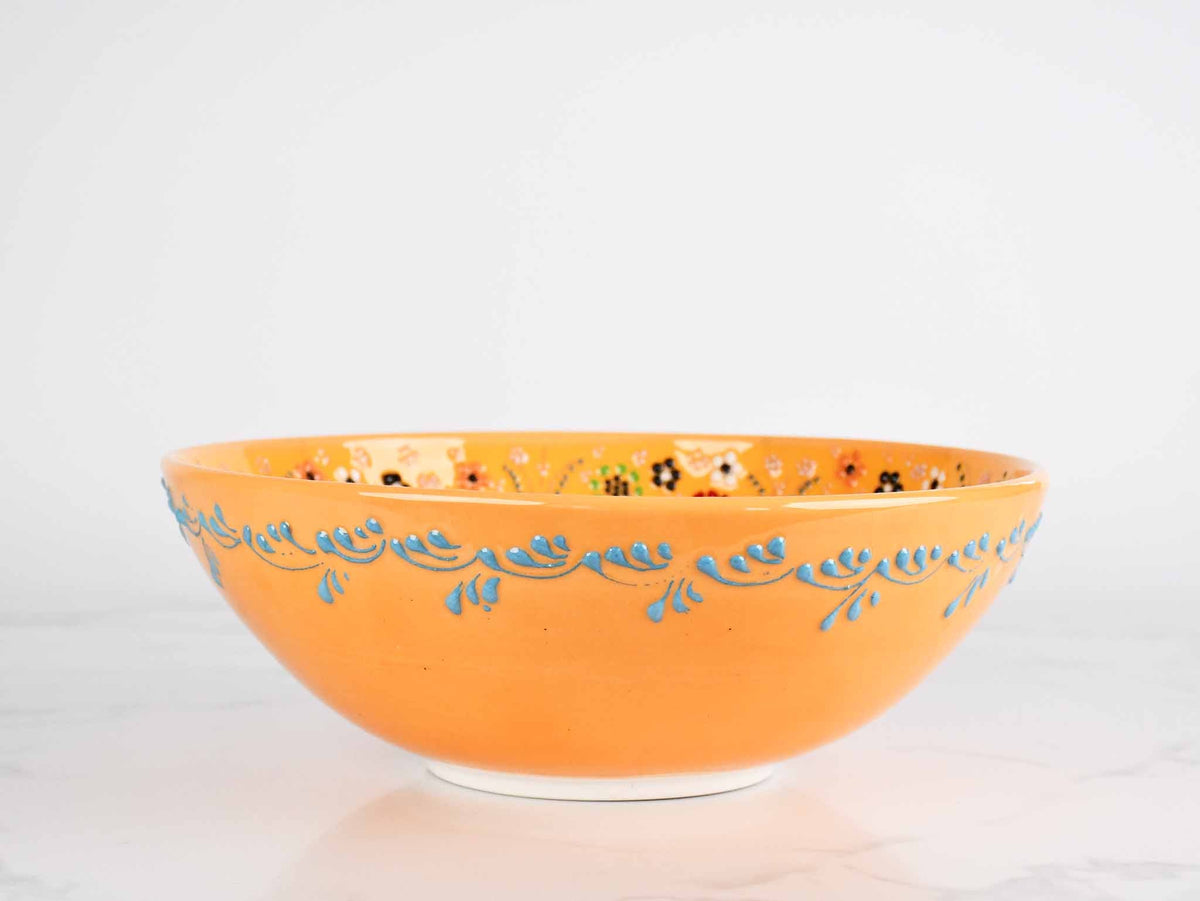 25 cm Turkish Bowl Dantel Collection Yellow Design 4 Ceramic Sydney Grand Bazaar 
