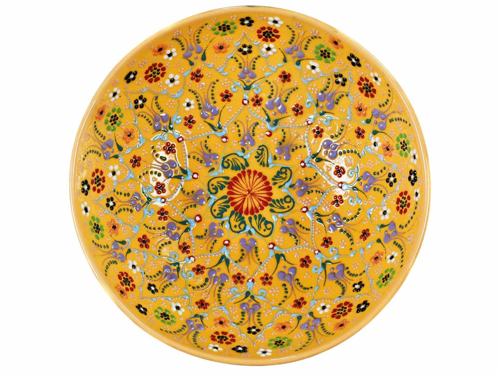 25 cm Turkish Bowl Dantel Collection Yellow Design 4 Ceramic Sydney Grand Bazaar 