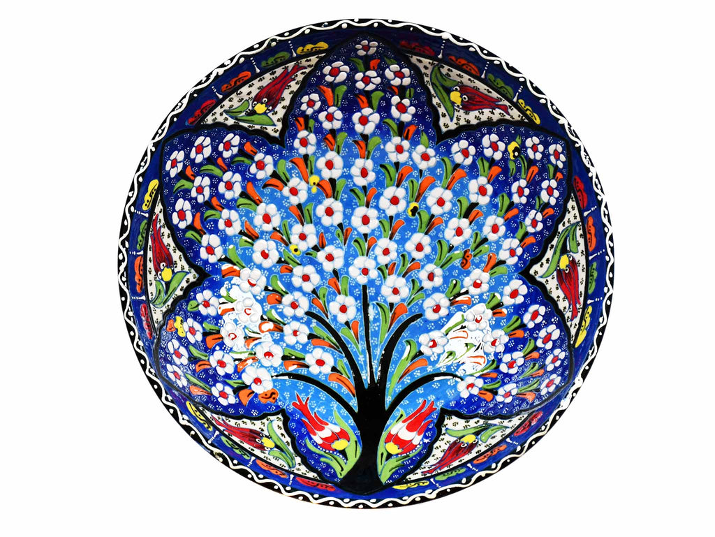 25 cm Turkish Bowl Flower Collection Blue Tree of Life Ceramic Sydney Grand Bazaar 