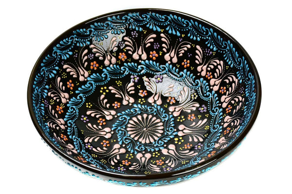 25 cm Turkish Bowls Dantel Black 2 Ceramic Sydney Grand Bazaar 