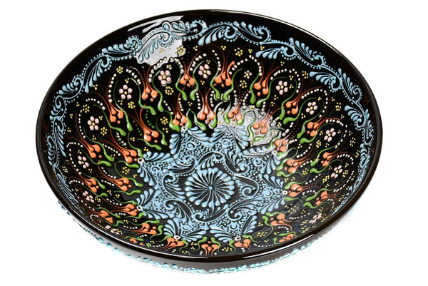 25 cm Turkish Bowls Dantel Black Ceramic Sydney Grand Bazaar 