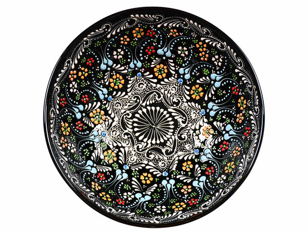 25 cm Turkish Bowls Dantel Collection Black Design 5 Ceramic Sydney Grand Bazaar 
