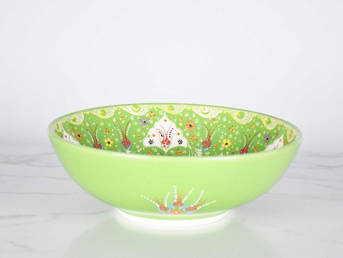 25 cm Turkish Bowls Dantel Collection Light Green Design 2 Ceramic Sydney Grand Bazaar 