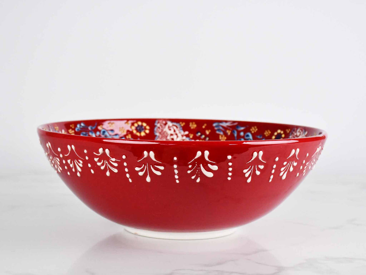 25 cm Turkish Bowls Dantel Collection Red Design 2 Ceramic Sydney Grand Bazaar 