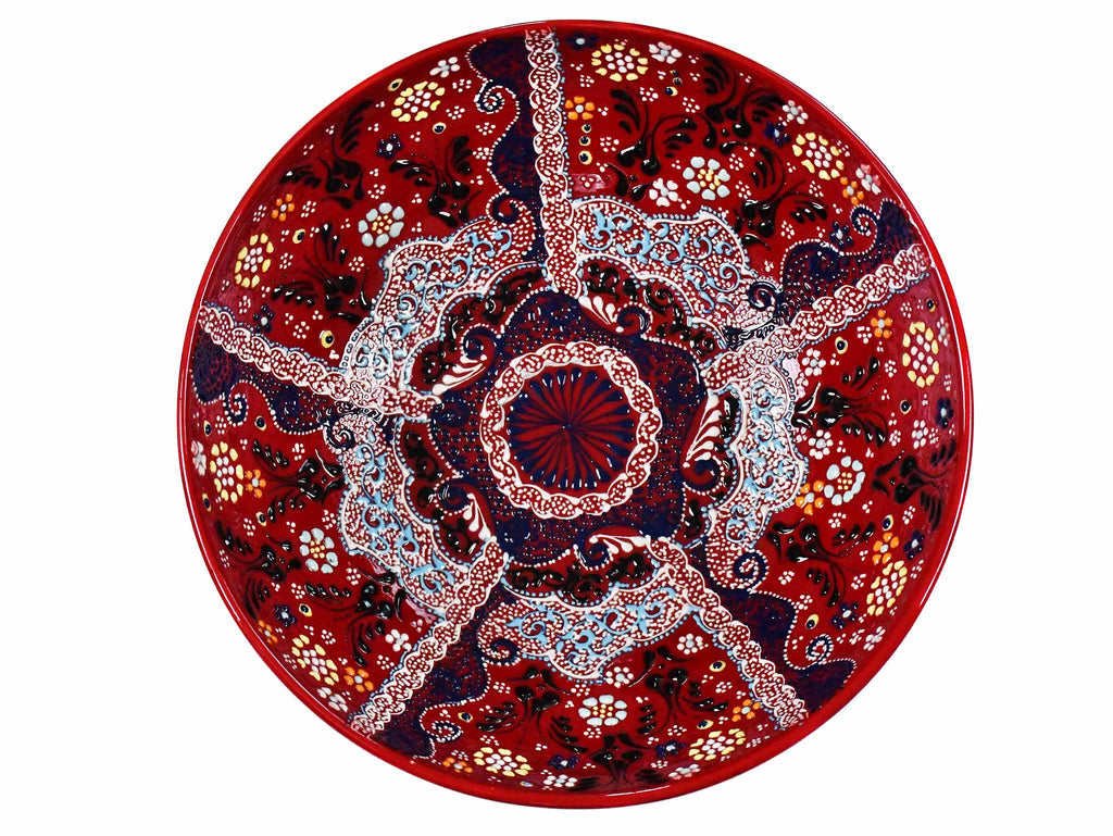 25 cm Turkish Bowls Dantel Collection Red Design 3 Ceramic Sydney Grand Bazaar 