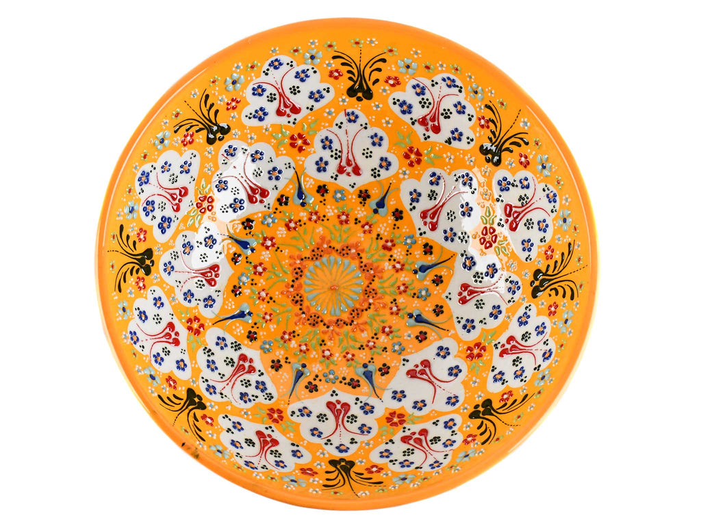 25 cm Turkish Bowls Dantel Collection Yellow Design 5 Ceramic Sydney Grand Bazaar 