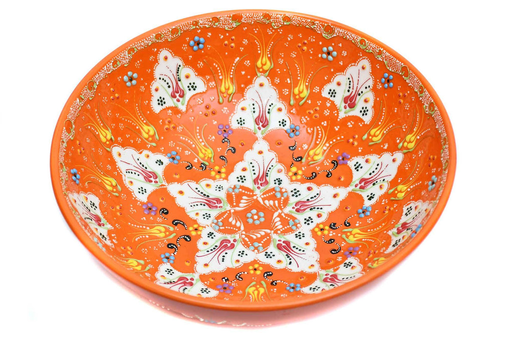 25 cm Turkish Bowls Dantel Orange 2 Ceramic Sydney Grand Bazaar 