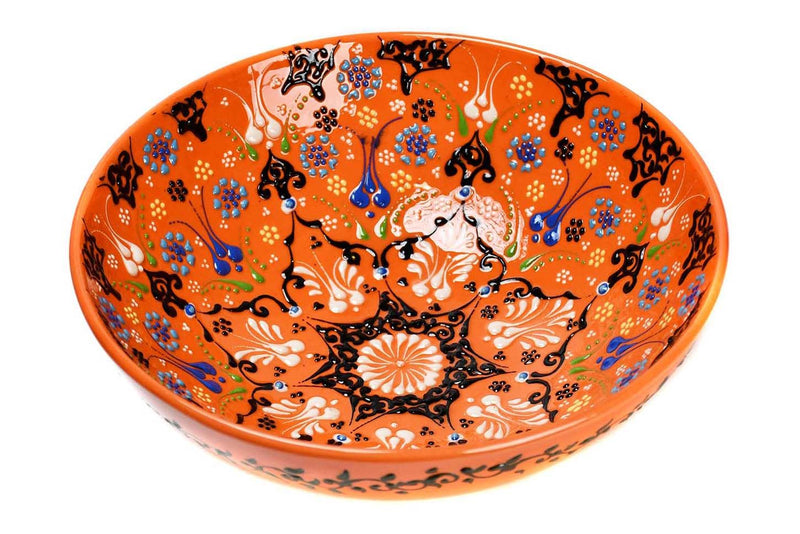 25 cm Turkish Bowls Dantel Orange Ceramic Sydney Grand Bazaar 