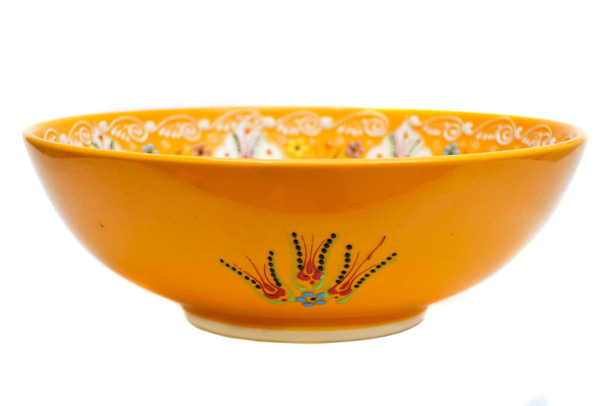 25 cm Turkish Bowls Dantel Yellow 2 Ceramic Sydney Grand Bazaar 