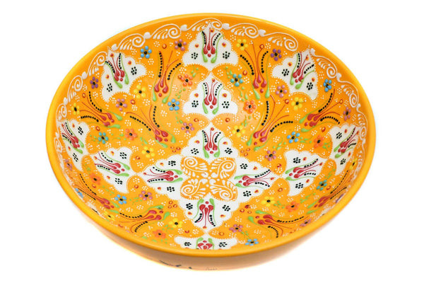 25 cm Turkish Bowls Dantel Yellow 2 Ceramic Sydney Grand Bazaar 