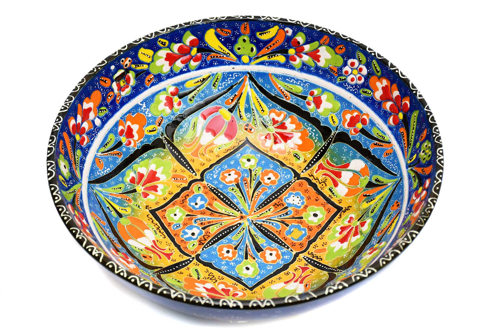 25 cm Turkish Bowls Flower Blue Ceramic Sydney Grand Bazaar 