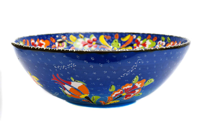 25 cm Turkish Bowls Flower Blue Ceramic Sydney Grand Bazaar 