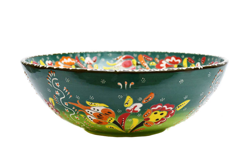 25 cm Turkish Bowls Flower Green Ceramic Sydney Grand Bazaar 