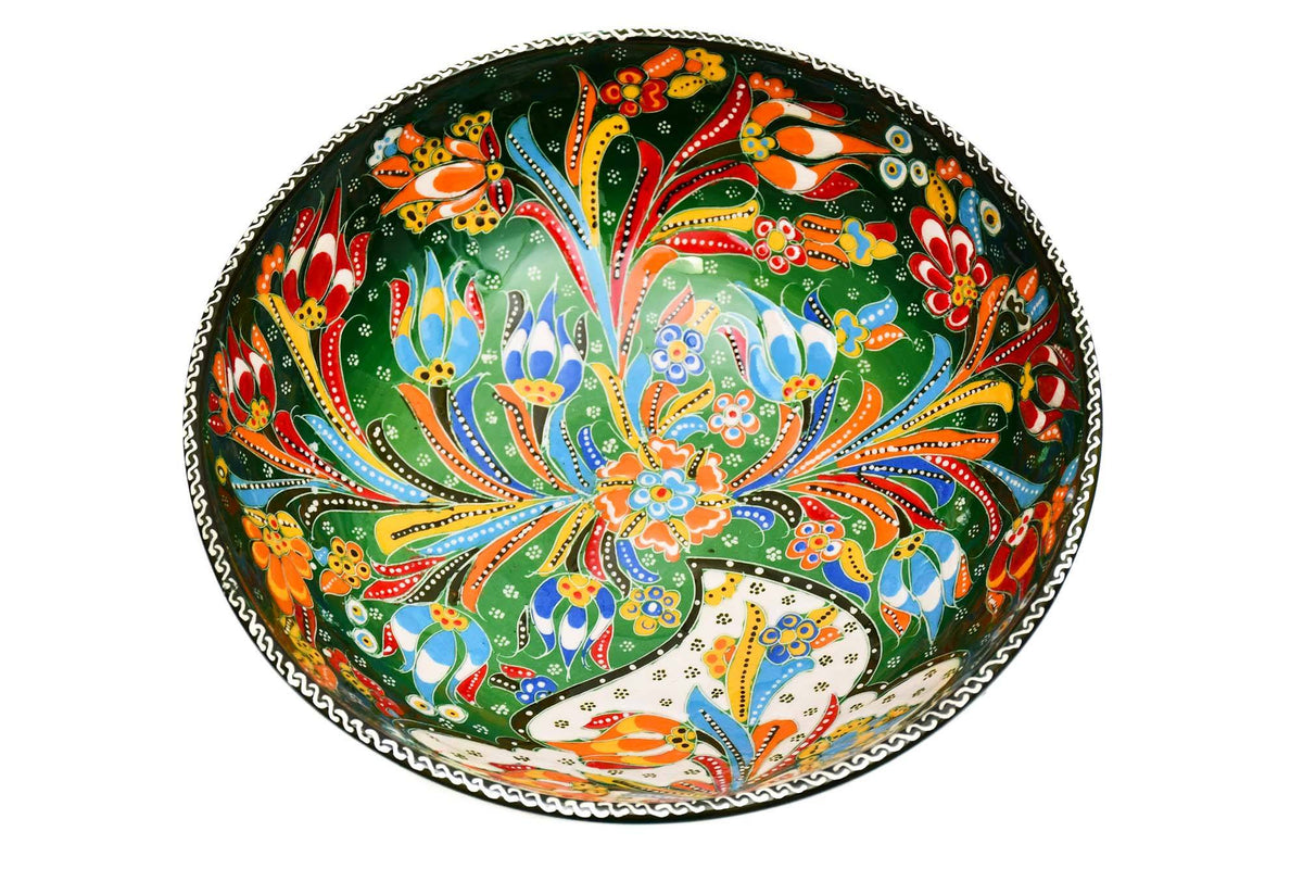 25 cm Turkish Bowls Flower Green Ceramic Sydney Grand Bazaar 