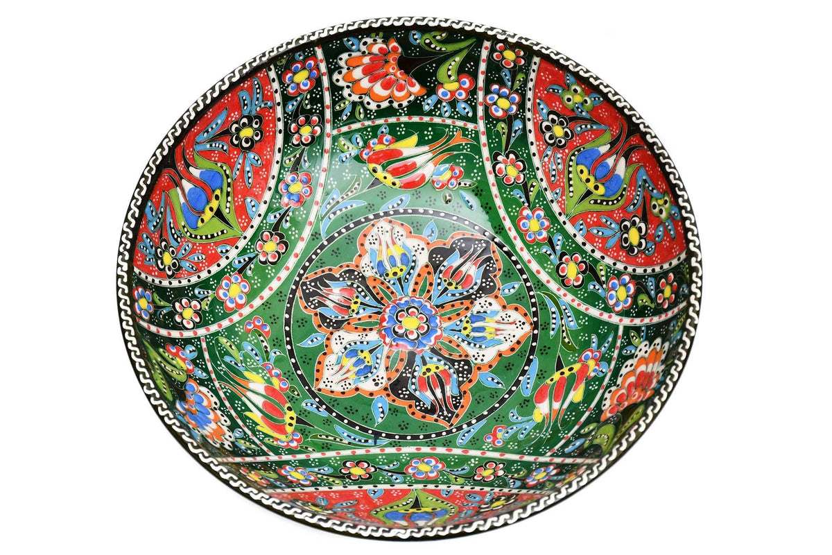 25 cm Turkish Bowls Flower Green Ceramic Sydney Grand Bazaar 