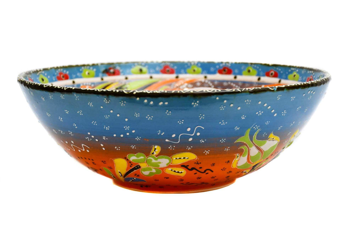 25 cm Turkish Bowls Flower Light Blue 2 Ceramic Sydney Grand Bazaar 